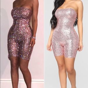 Pink sequins romper as seen on Kylie